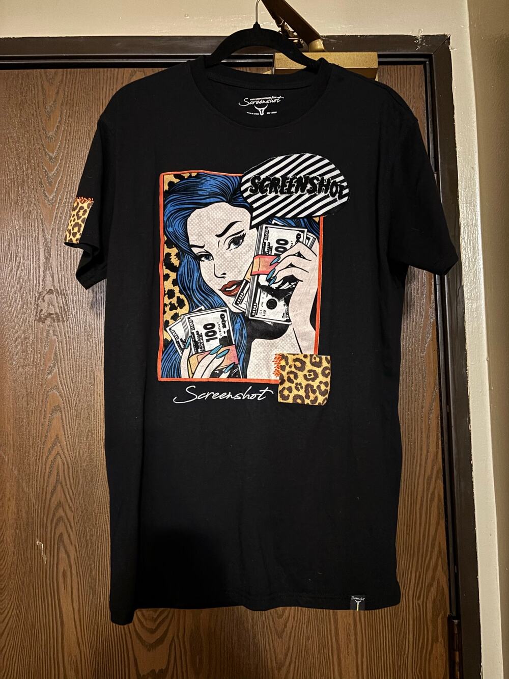NWOT Screenshot Black Graphic Tee Comic Cotton Short- Sleeve Shirt